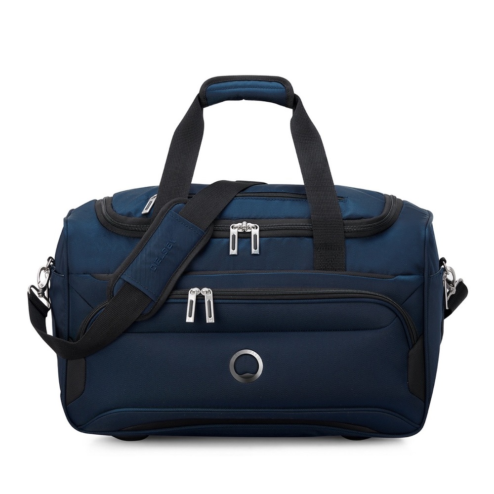 Delsey Navy Blue Travel Duffel Bag with Shoulder Strap